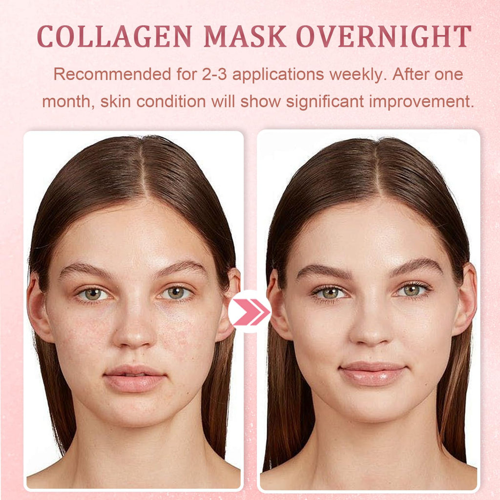 Eqimznv 8 Pcs Collagen Face Mask – Overnight Hydration, Pore Minimizing & Firming