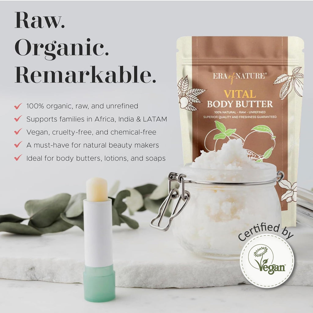 Era of Nature Organic Shea Mango Cocoa Butter – Raw, Unrefined DIY Skincare Base (16oz)