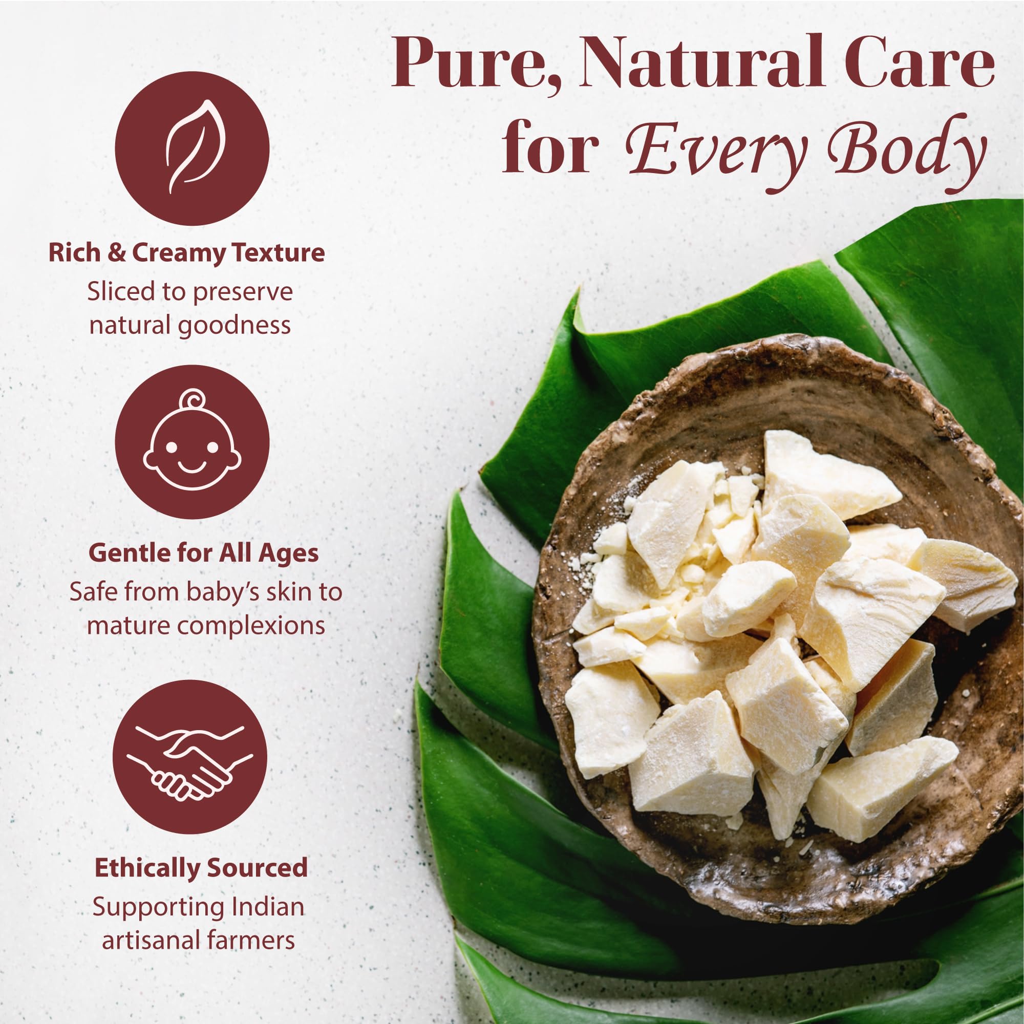 era of nature Kokum Butter Raw 8 oz – Pure DIY Skincare Base for Belly, Body & Lip Care