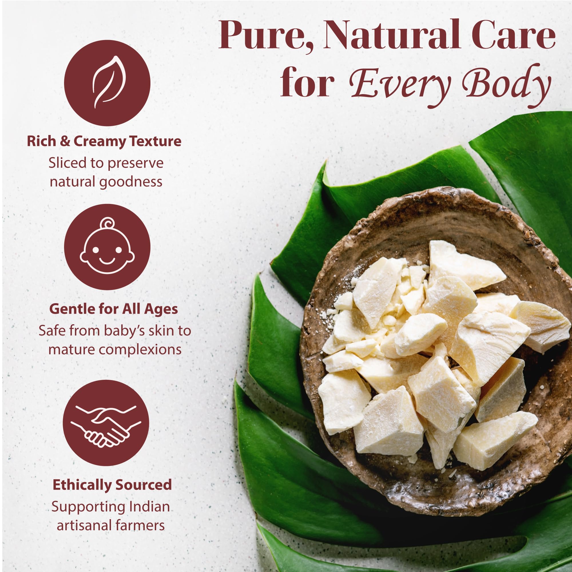 Era of Nature Kokum Butter Raw – 32 oz | Pure Unrefined Butter for DIY Skincare