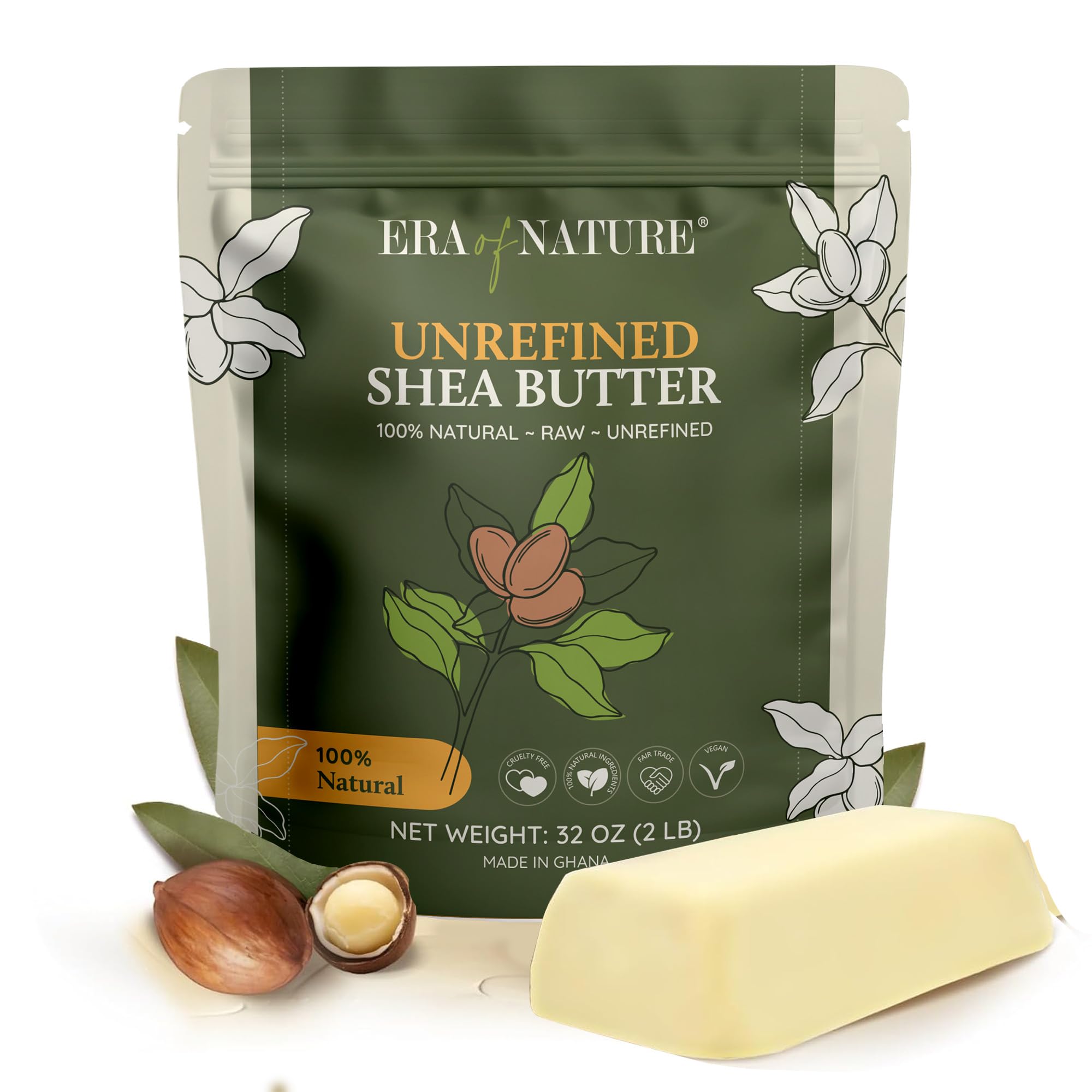 Era of Nature Organic Raw Shea Butter 32oz – Ivory White for Skin & Hair