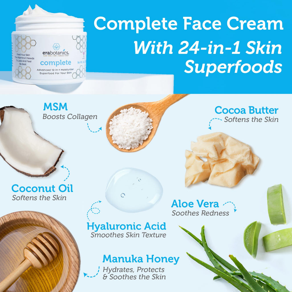 Era Organics Manuka Honey Face Cream – 24-in-1 Nourishing Daily Moisturizer