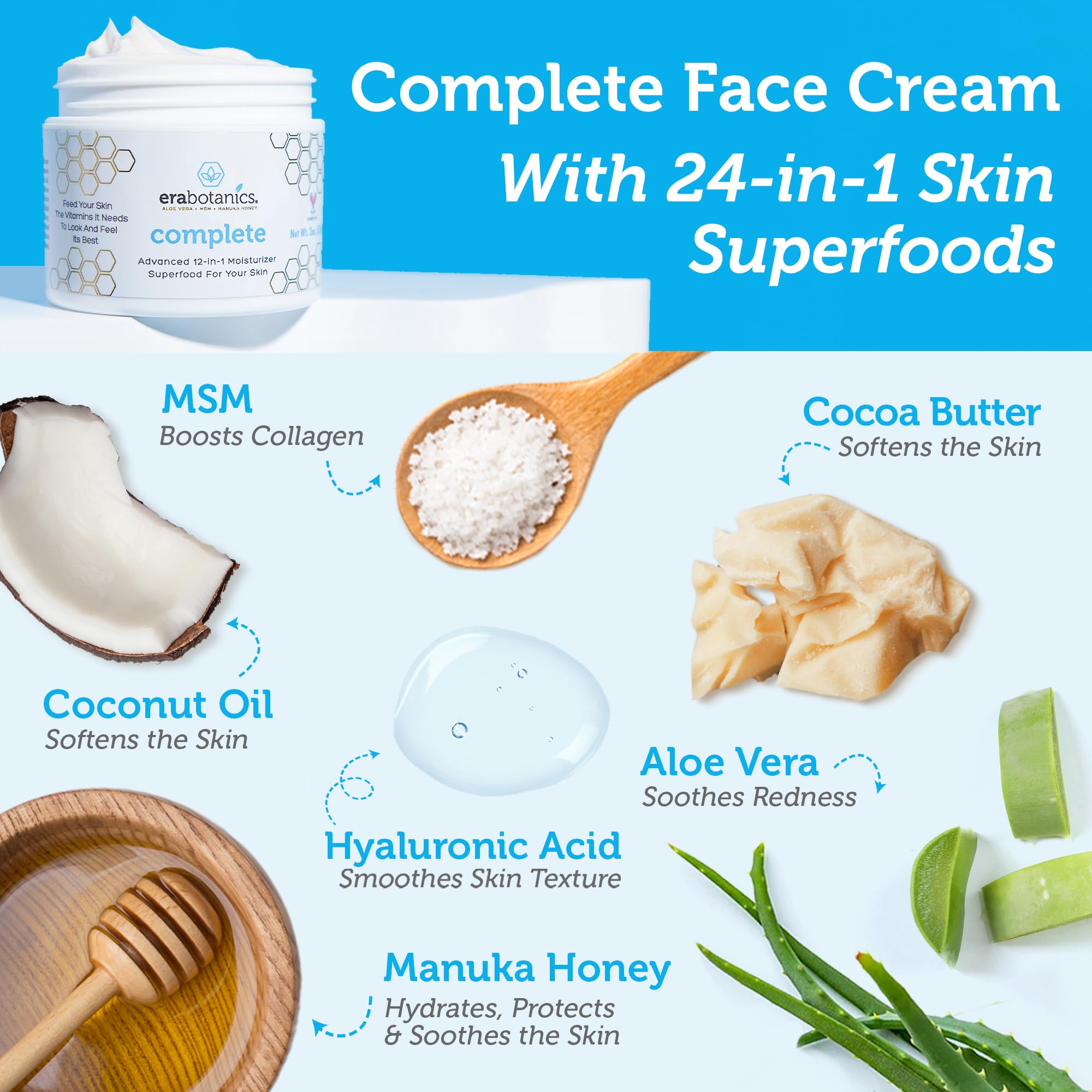 Era Organics Manuka Honey Face Cream – 24-in-1 Nourishing Daily Moisturizer