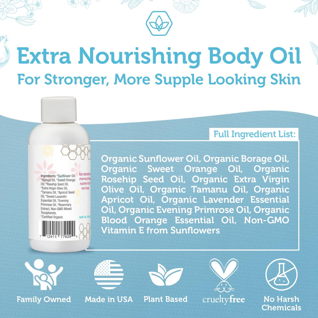 Era Organics Organic Stretch Mark Oil for Pregnancy – Extra Moisturizing Belly Oil & Pregnancy Must Haves