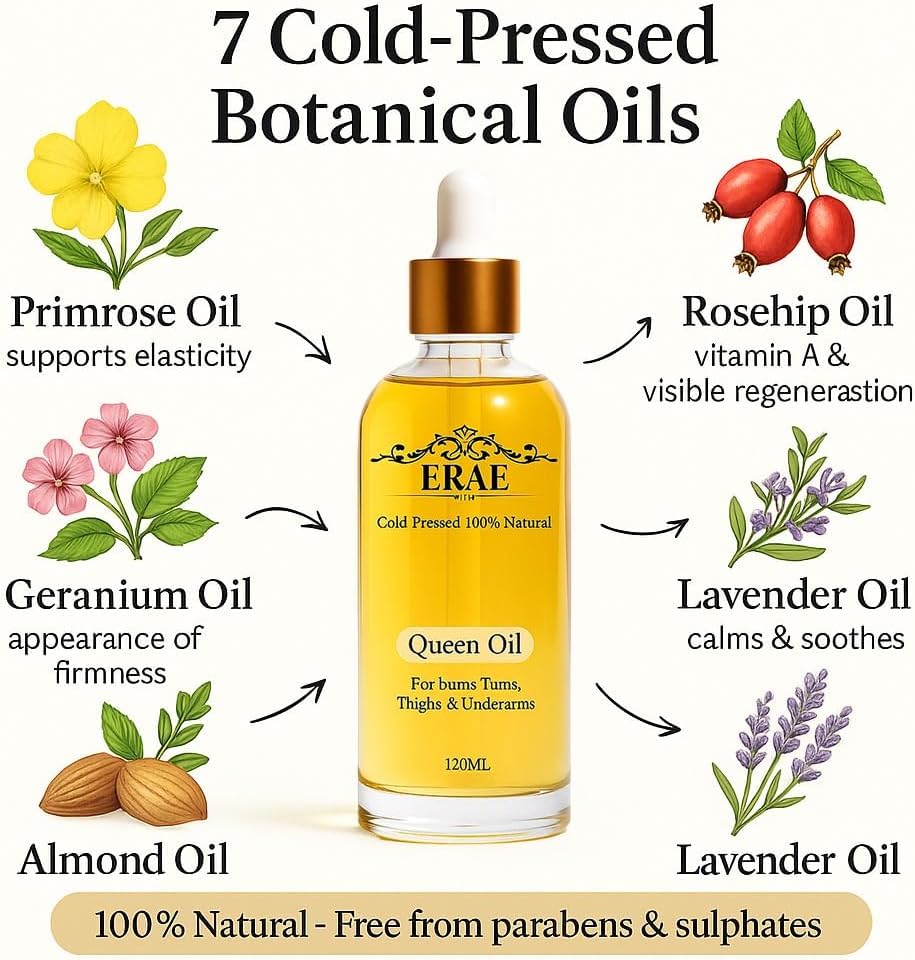 ERAE Queen Body Oil – Cold-Pressed Botanical Hydration for Smooth, Lightweight Skin