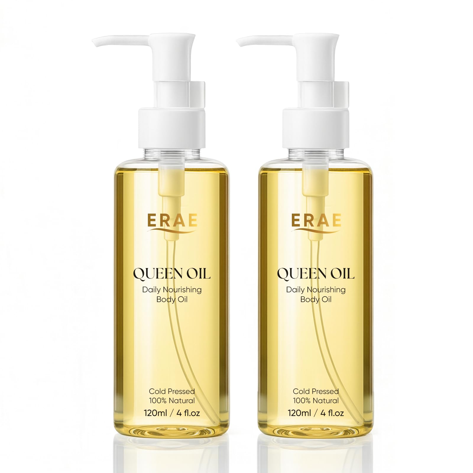 ERAE Queen Oil: Cold-Pressed Botanical Body Oil for Daily Nourishment (2-Pack, 120 ml each)