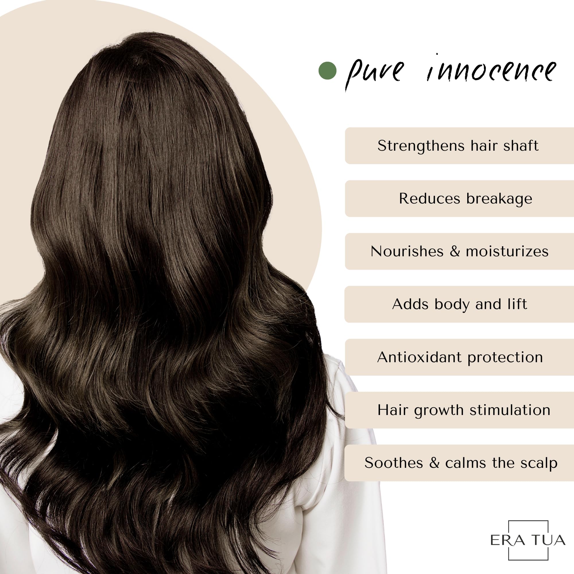 ERA TUA Pure Innocence Volume Shampoo – Dutch Made, Sulfate-Free 750ml, Volume-Boosting Moisturizing Shampoo for All Hair Types