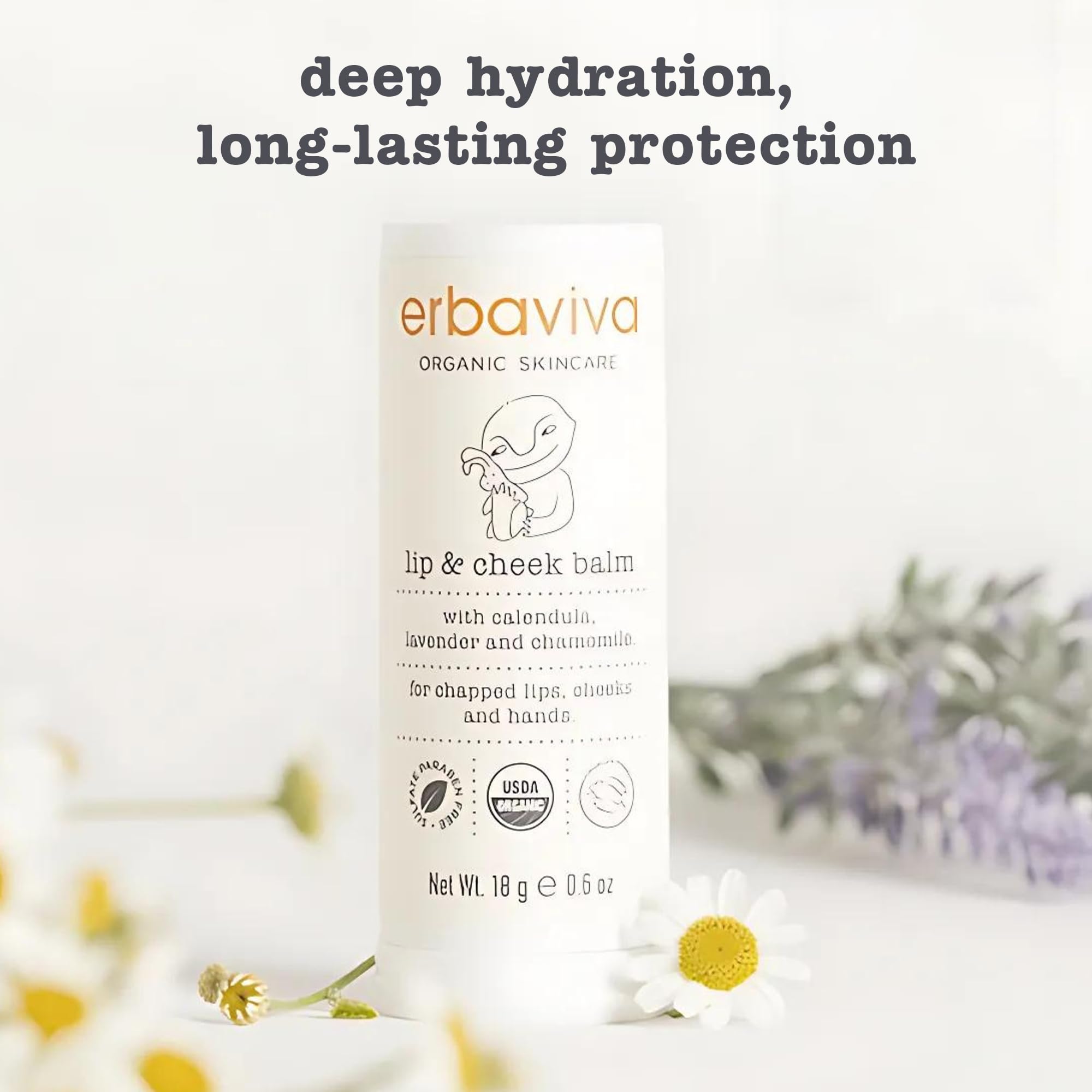 Erbaviva Organic Lip & Cheek Balm – Moisturizing Stick for Baby & Adults | Pack of 2