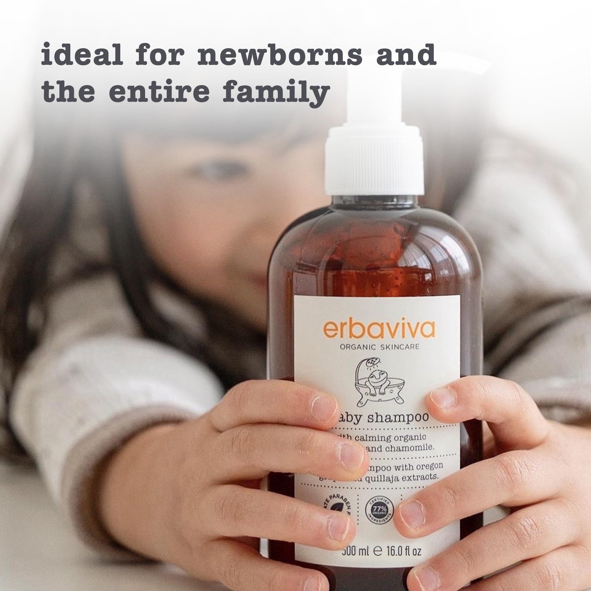 erbaviva Baby Shampoo, 16 Fl Oz – Ultra-Mild Organic Baby Wash