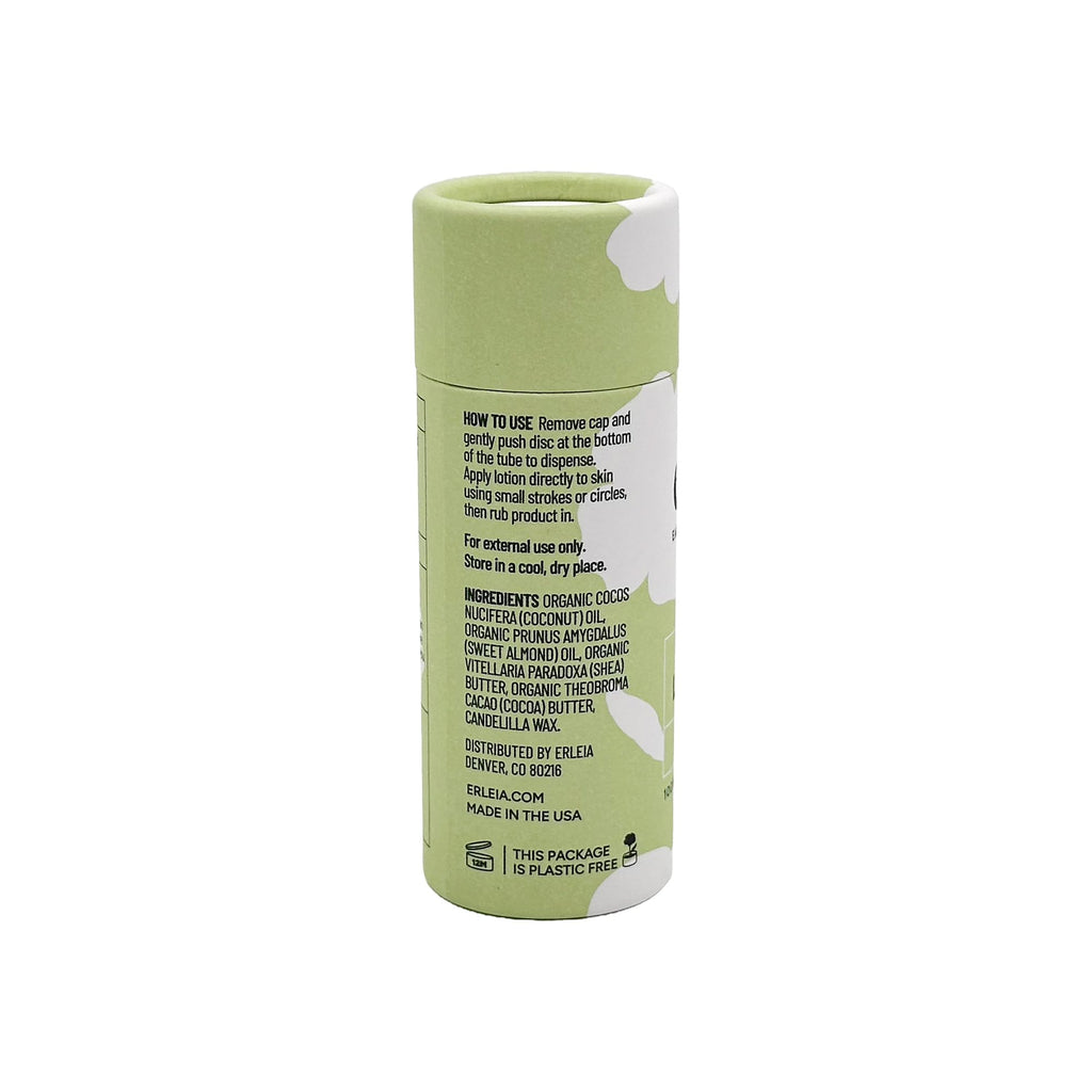 Erleia Travel-Friendly Lotion Bar — Vegan, Cruelty-Free, Plastic-Free, Unscented