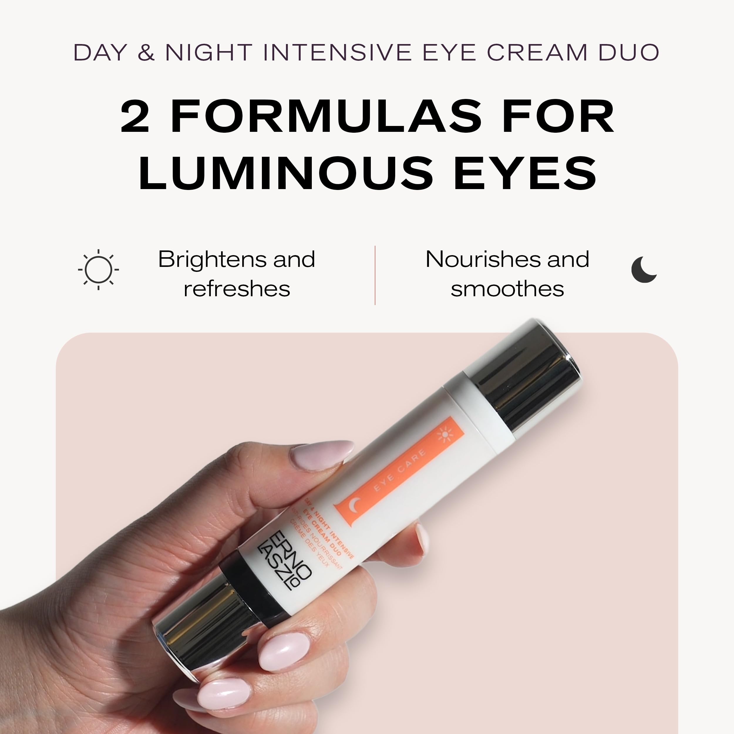 Erno Laszlo Day & Night Intensive Eye Cream Duo | Mature Skin Anti-Wrinkle Care | 2 x 0.27 Fl Oz