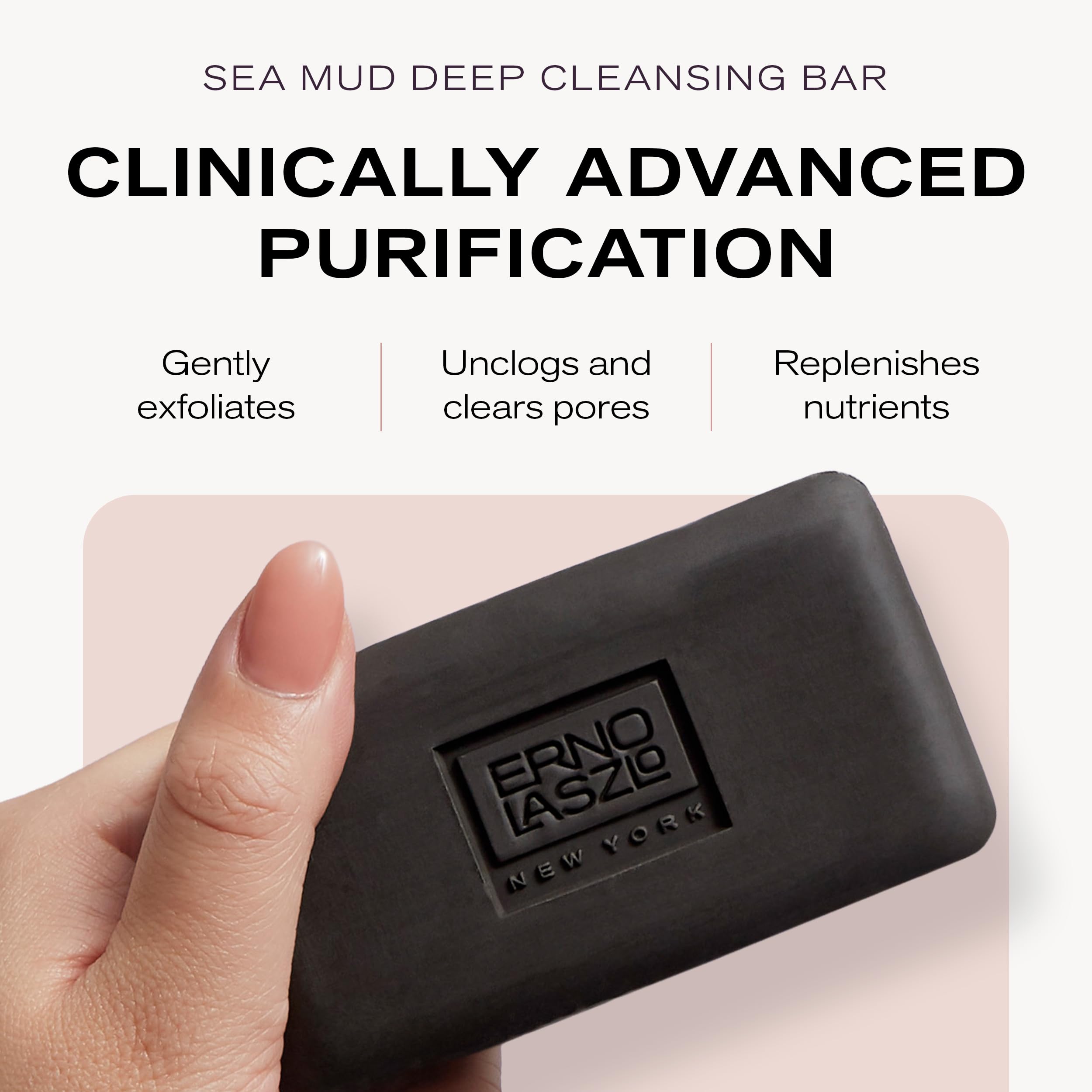 Erno Laszlo Sea Mud Deep Cleansing Bar with Dead Sea Mud & Charcoal | For Oily, Blemish-Prone Skin – 3.4 oz