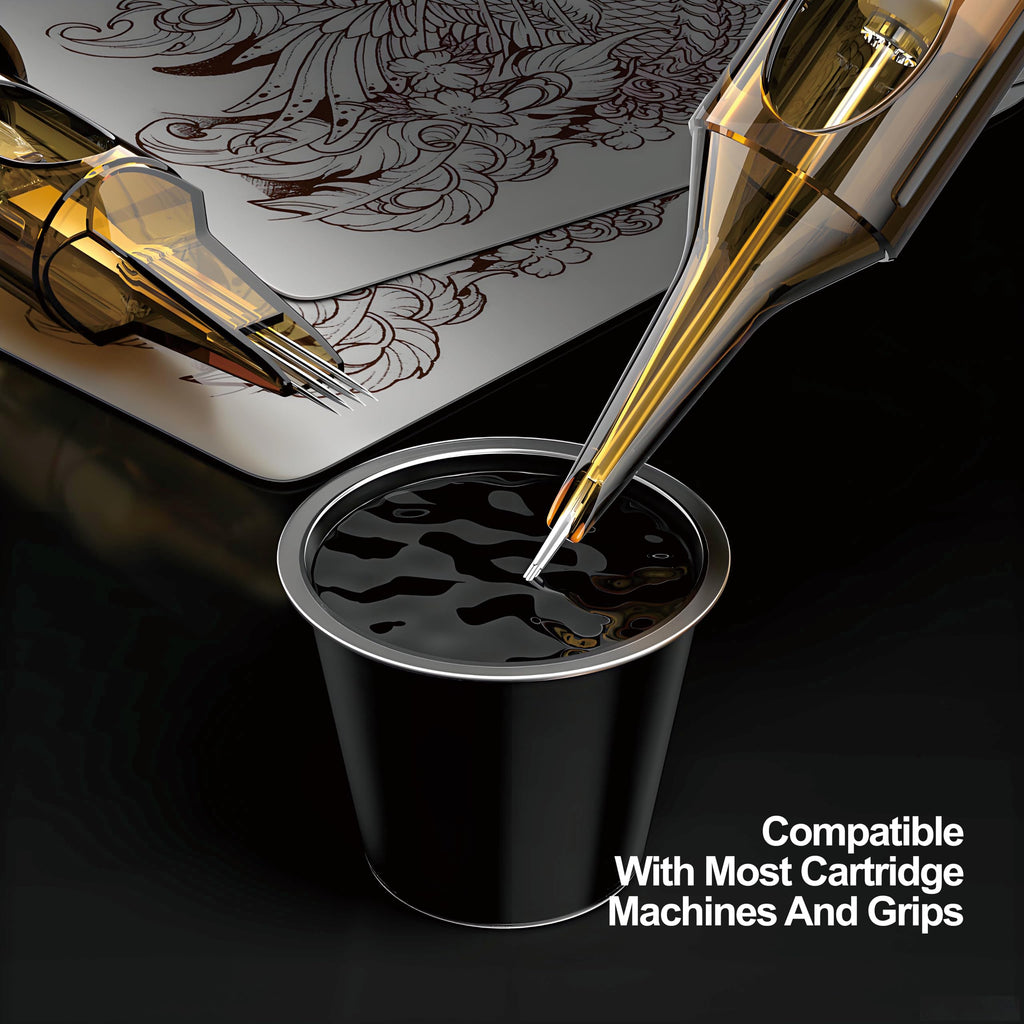 ES ETRSHIELD GEM Tattoo Cartridges – 50pc Needle Assortment (5x Each) RL/RS/M1/RM
