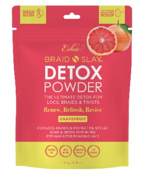 Esha Braid N Slay Detox Powder – Scalp Cleanser for Braids, Locs & Twists (907g, Grapefruit)