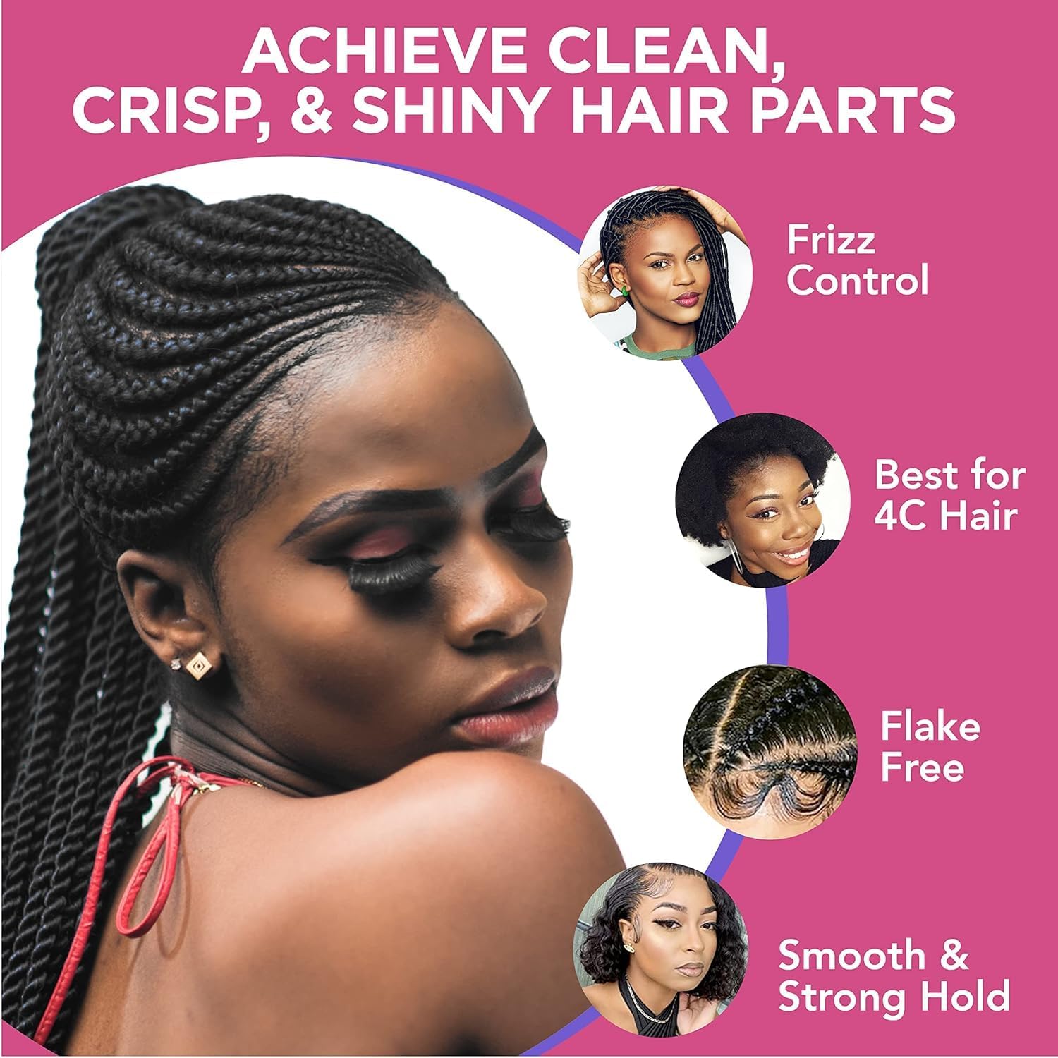 Esha Slick N Slay Braiding Gel – Ultra Hold, Melon (17 oz)