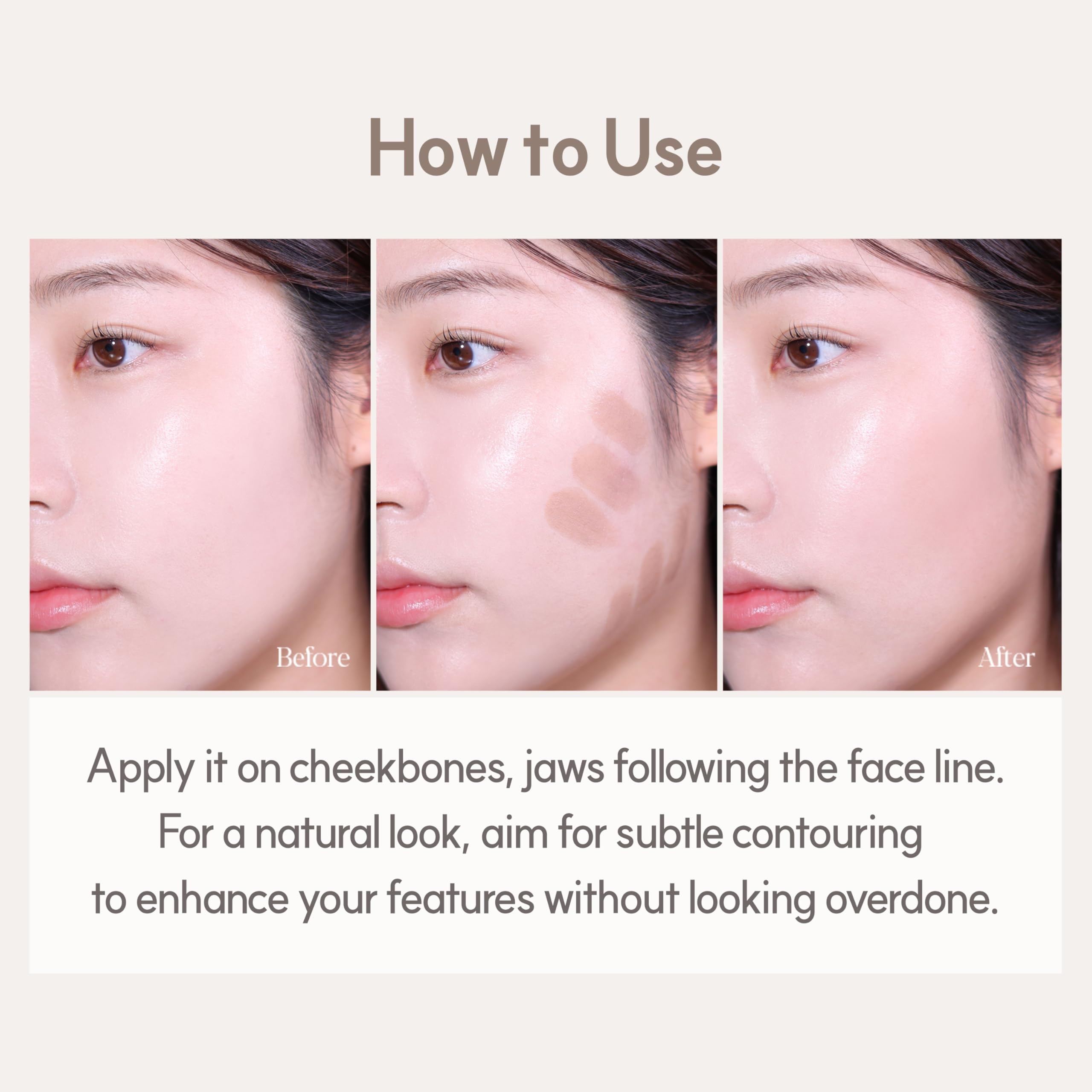 Espoir Be Glow Shading Stick Contour #1 Neutral Gray | Creamy, Blendable Contour with Hyaluronic Peptide