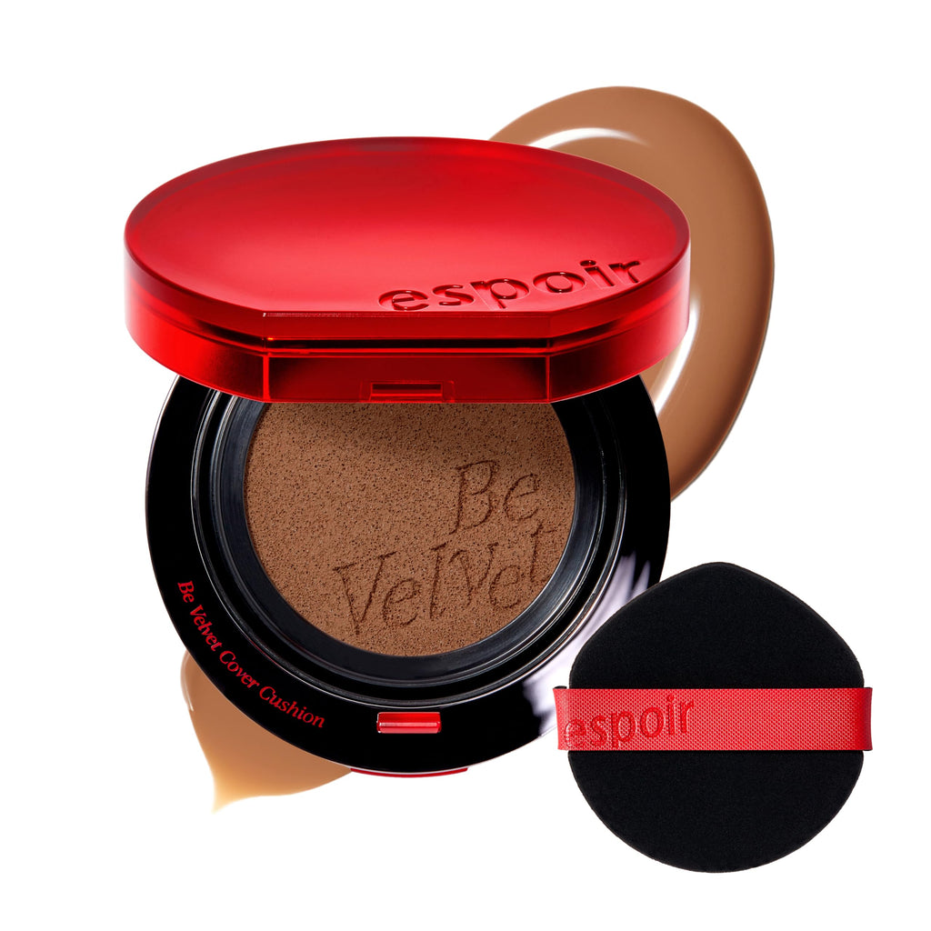 Espoir Be Velvet Cushion Foundation #37 Deep Maple | Long-Lasting Color, Velvety Finish, Lightweight, Vegan