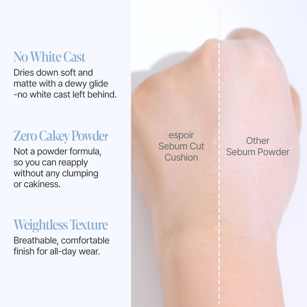 Espoir Be Velvet Sebum Cut Cushion | Gel-to-Powder, Oil Control & Instant Cooling