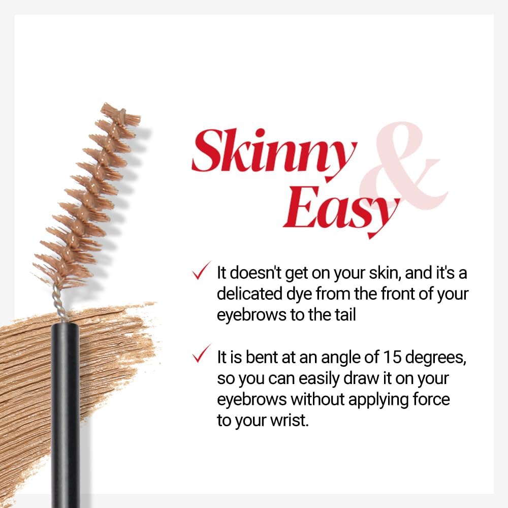 Espoir The Brow Color Fixing Cara Taupe #2 – Non-Clumping, Smudge-Proof Eyebrow Mascara