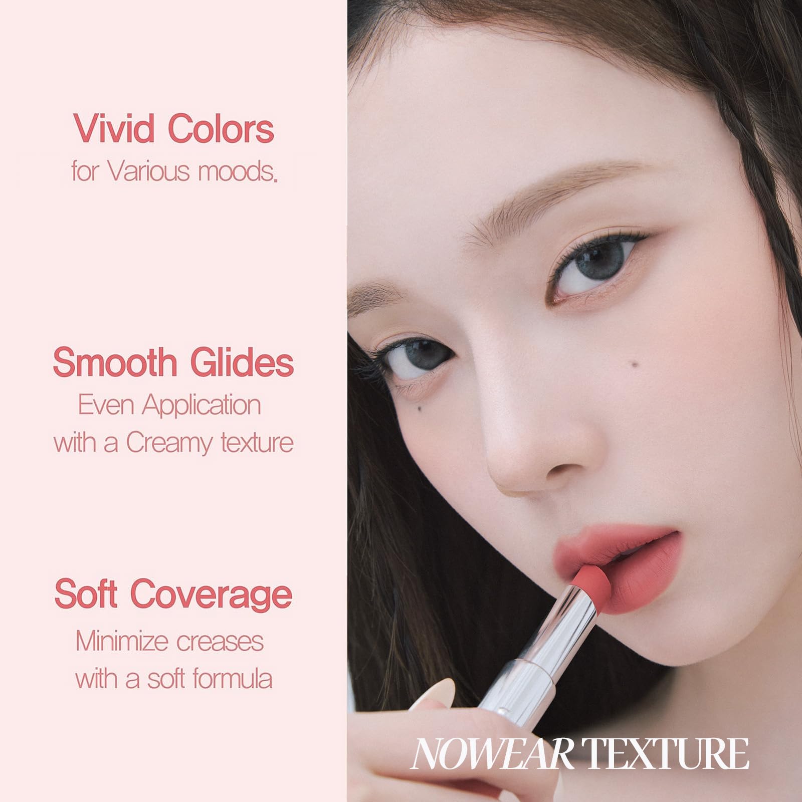Espoir Nowear Volume Matte Lipstick #3 Fuchsian – Airy Velvet Finish, Long-Lasting Color