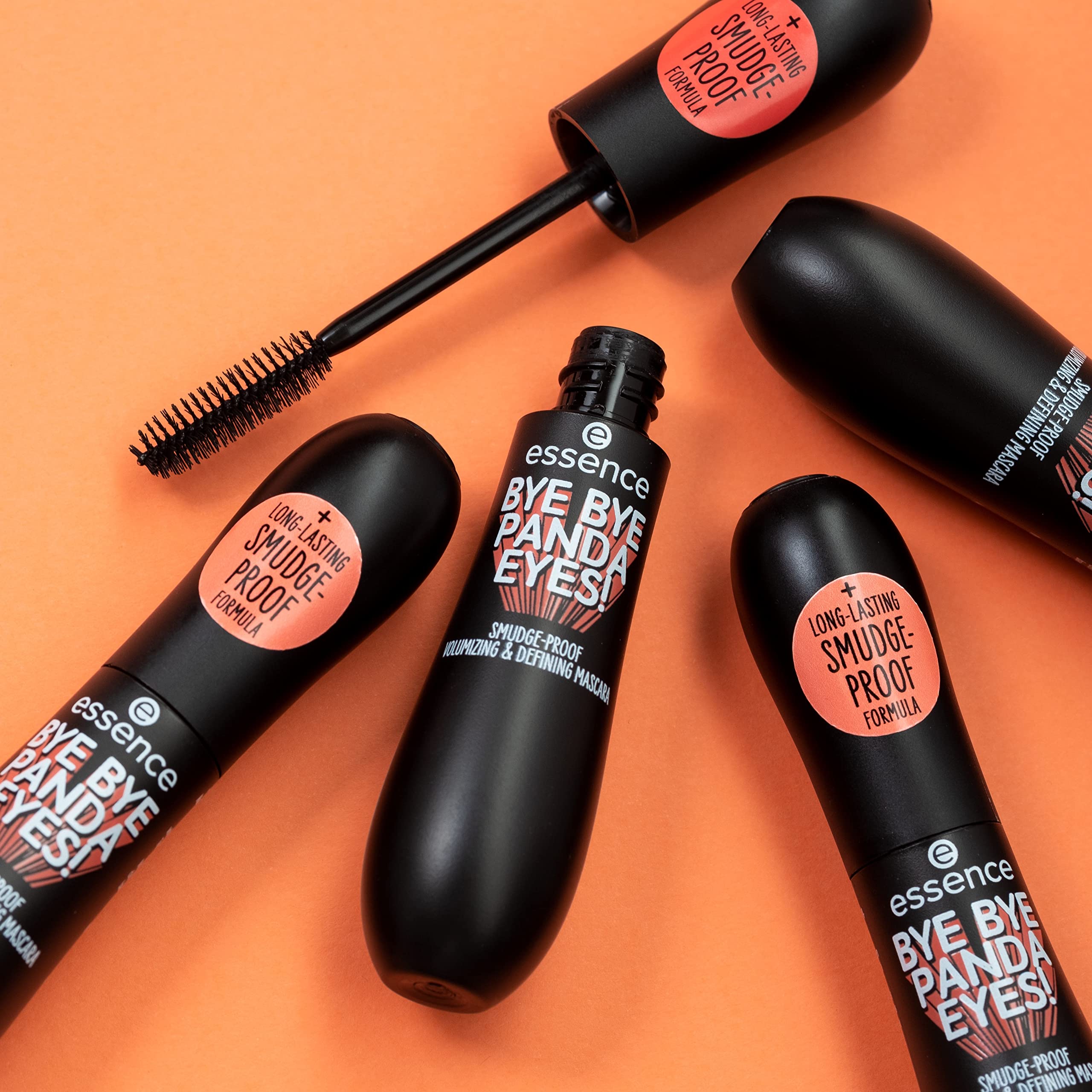 essence 3-Pack Bye Bye Panda Eyes Tubing Mascara – Smudge-Proof, Volumizing Definition, Vegan & Cruelty-Free