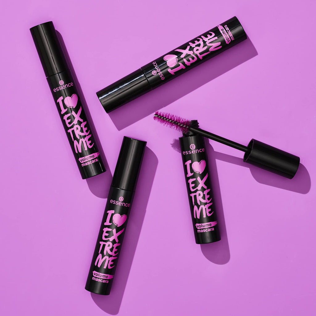 essence | I Love Extreme Volume Mascara (Pack of 3) | Flake-Free, Intense & Dramatic Volume | Vegan & Cruelty-Free