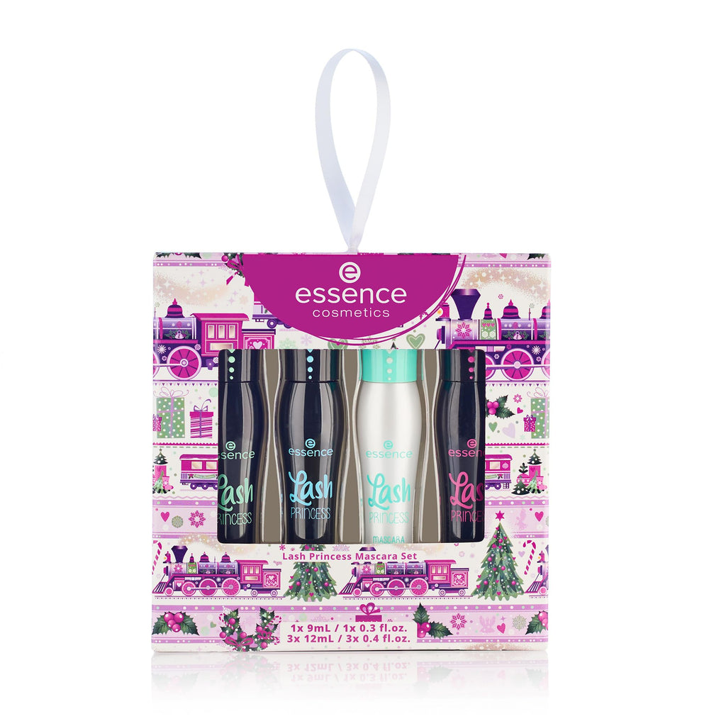 essence Lash Princess Holiday Gift Set – 4 Vegan, Cruelty-Free Mascaras (False Lash Effect, Waterproof, Primer, Curl & Volume)