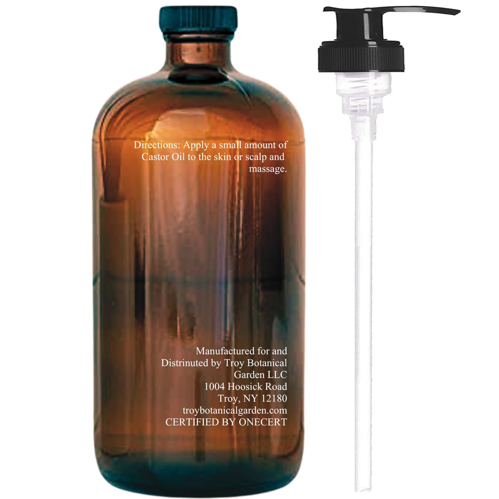 Essentially KateS Castor Oil 16 Fl Oz – USDA Organic, Cold-Pressed, Amber Glass Bottle