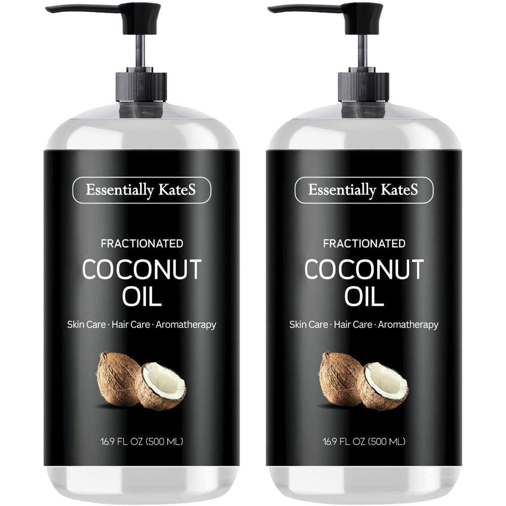 Essentially KateS Fractionated Coconut Oil 2x16 oz Pack (33.8 fl oz) No Scent – Carrier Oil for Essential Oils