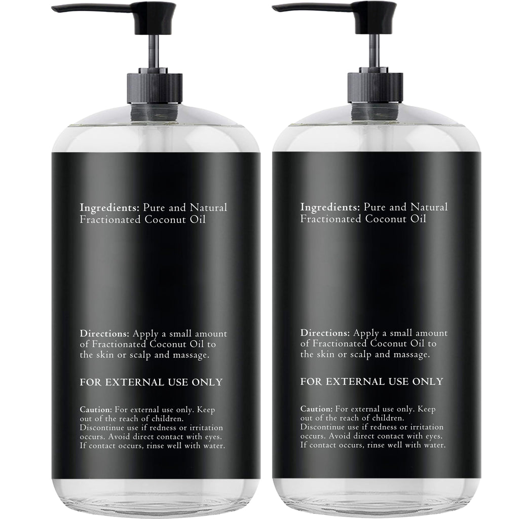 Essentially KateS Fractionated Coconut Oil 2x16 oz Pack (33.8 fl oz) No Scent – Carrier Oil for Essential Oils