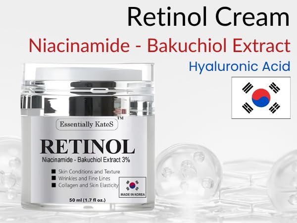 Essentially KateS Retinol Moisturizer Cream 50 ml – Pack of 2 – Face, Eye, Neck & Décolleté – Korean Skincare
