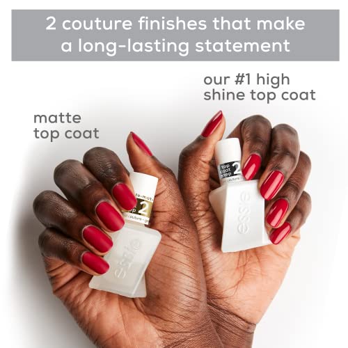 Essie Gel Couture Longwear Nail Polish + Top Coat Kit – Scarlet Red, 0.46 oz Each