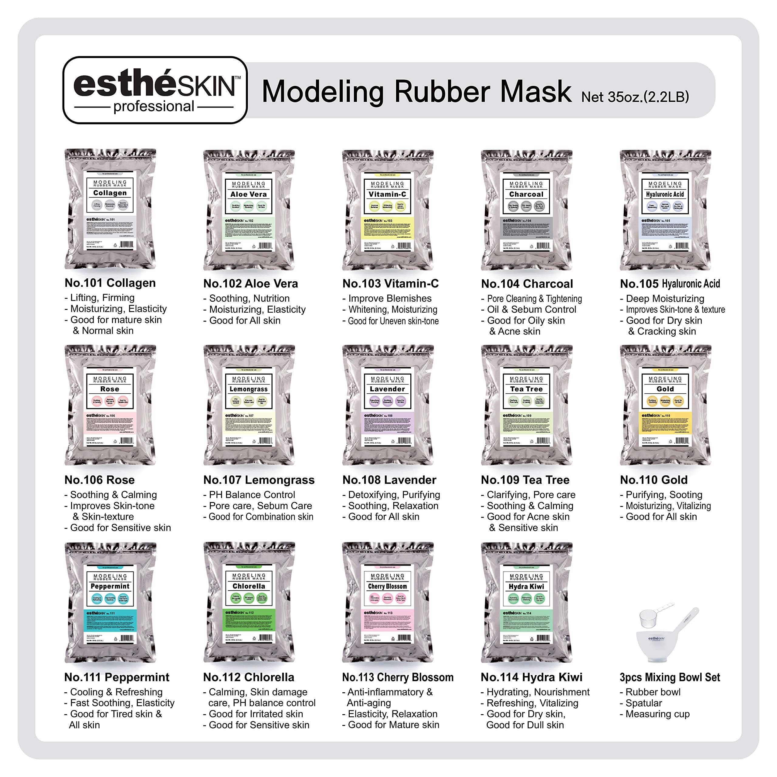 estheSKIN No.103 Vitamin-C Modeling Mask Powder – 2 Pack, 35 Oz | Professional Facial Treatment
