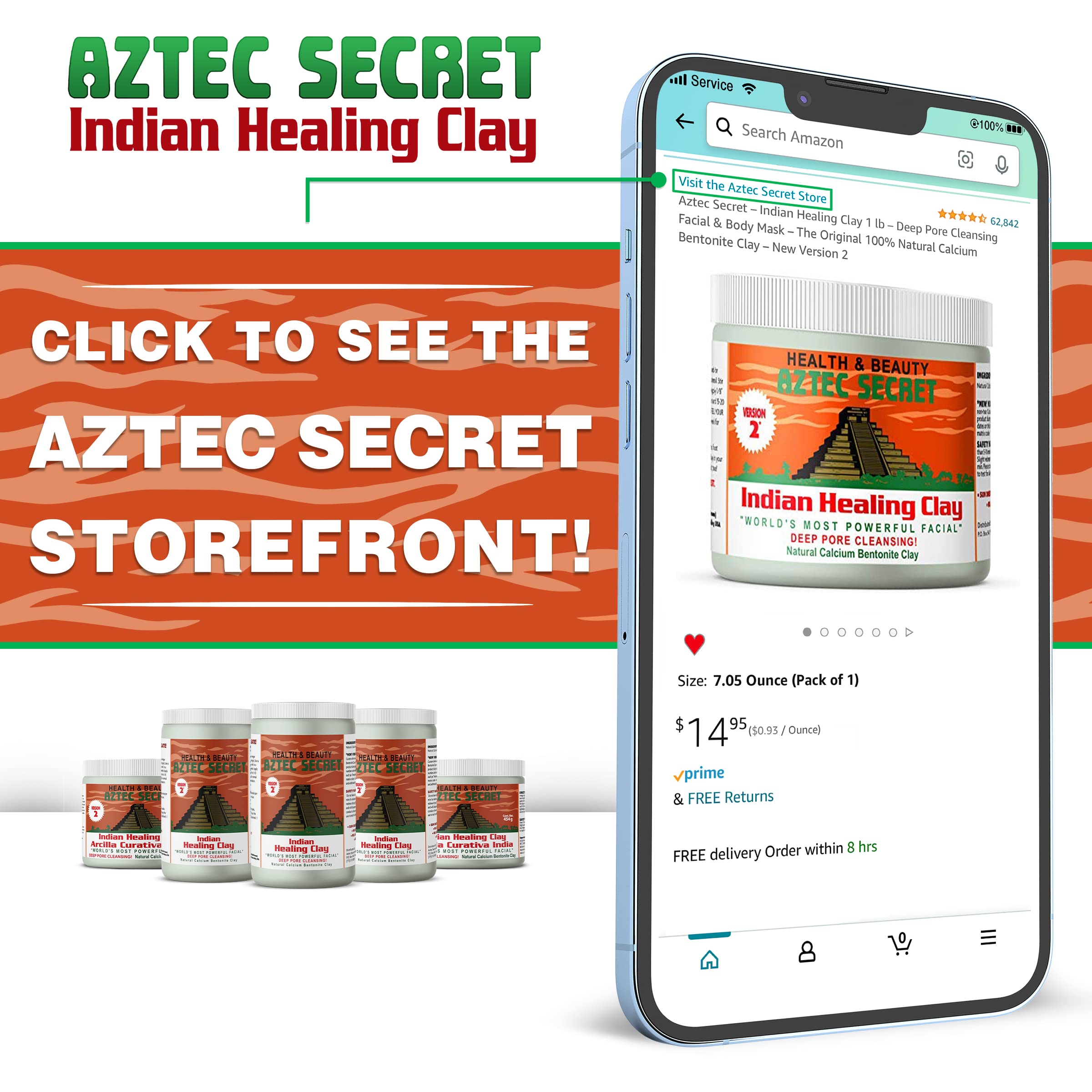 Aztec Secret Aztec Clay Premium Mask Set by Etana Beauty – All-In-One Kit