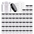 Eternal Moment 50-Pack 4oz Clear Jars with Black Lids – Leakproof Cosmetic Containers for Travel, Slime, and Samples