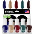 Eternal 5-Piece Nail Polish Set – Beige, Brown, Royal Blue, Red, and More – Fast-Dry, Non-Toxic, Made in USA, 13.5mL
