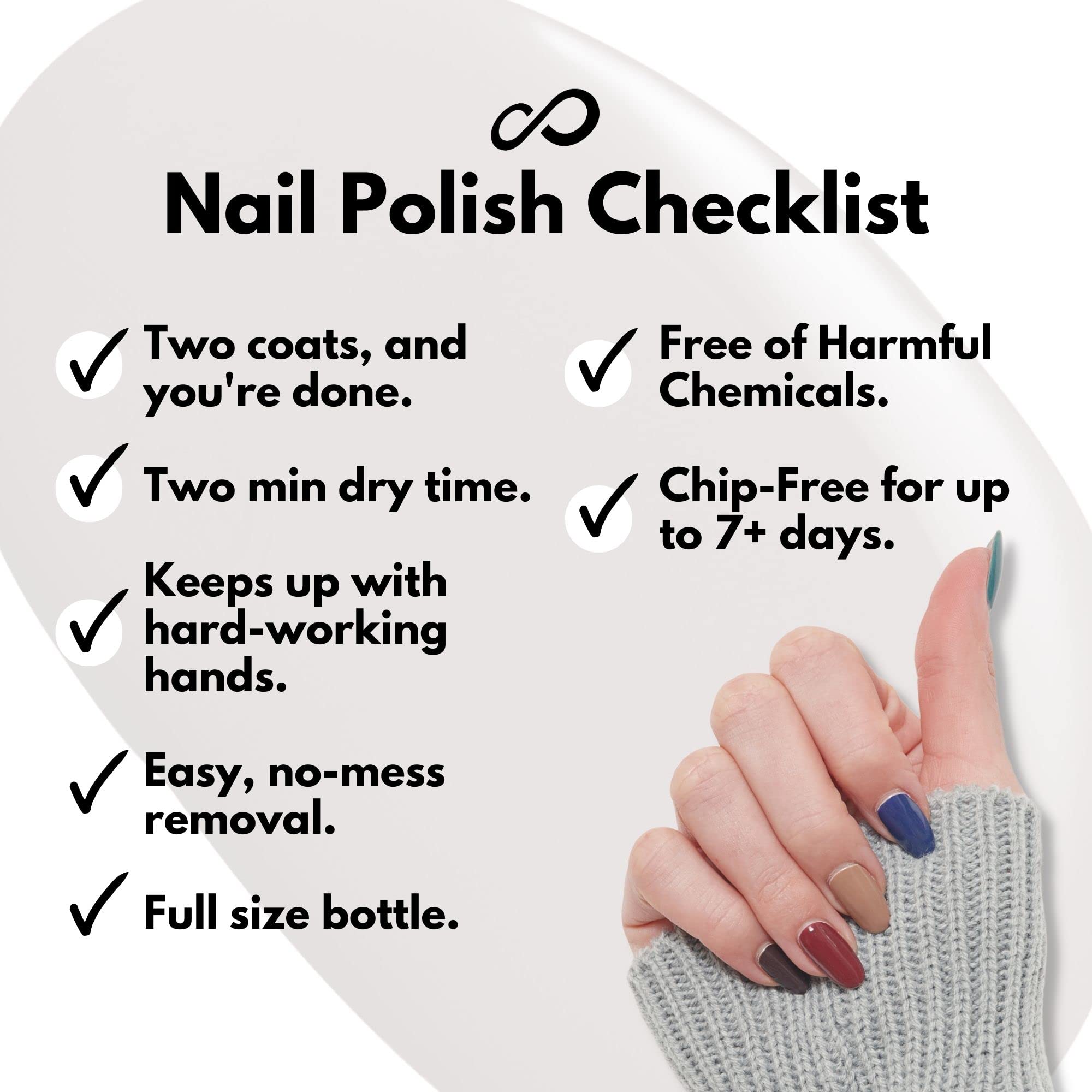 Eternal 5-Piece Nail Polish Set – Beige, Brown, Royal Blue, Red, and More – Fast-Dry, Non-Toxic, Made in USA, 13.5mL