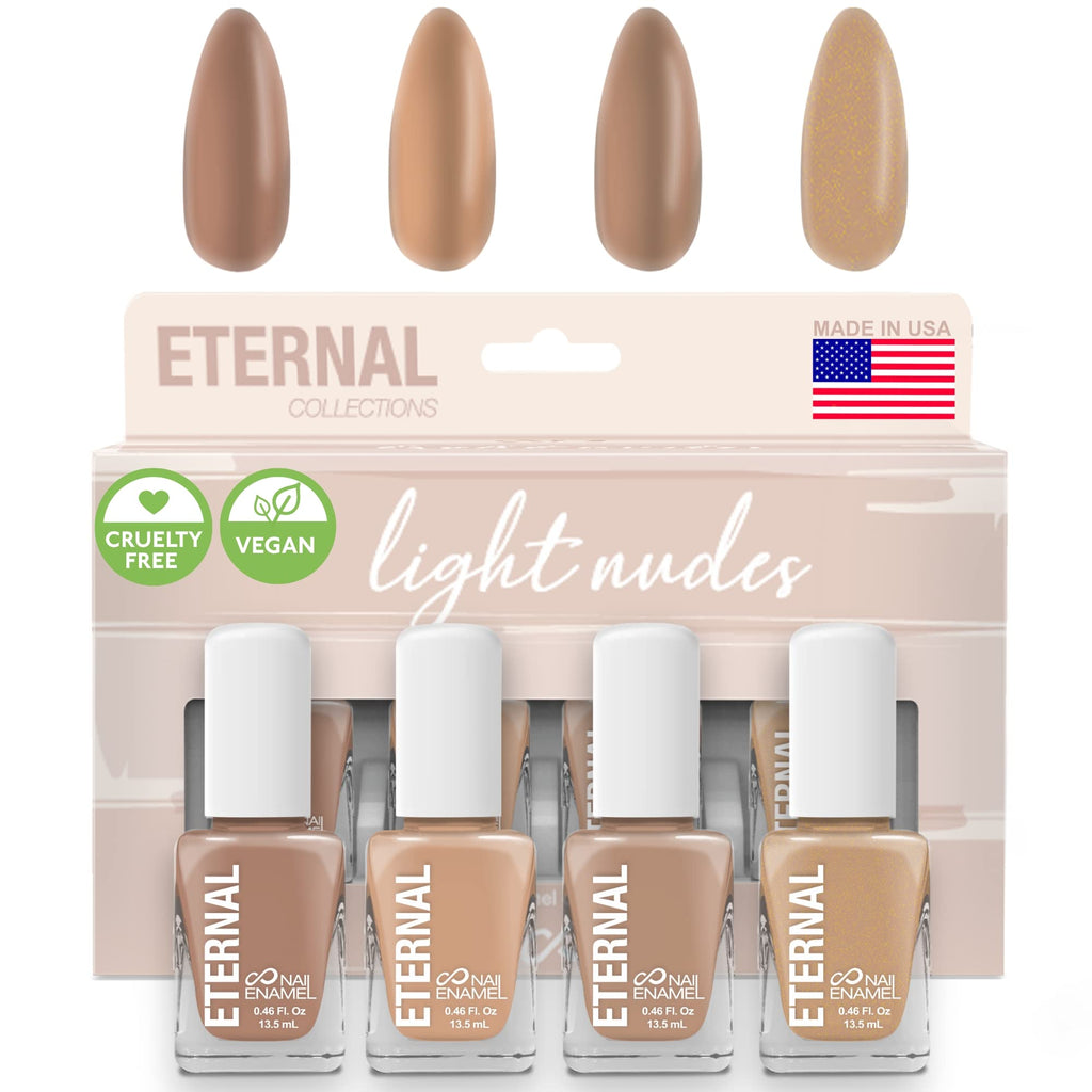 Eternal Nude Nail Polish Set (Light Nudes) — 4-Piece, Made in USA, 13.5mL Each