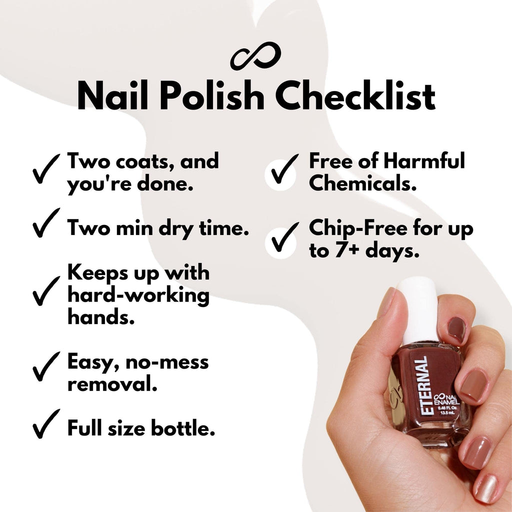 Eternal Nude Nail Polish Set – Dark Nudes, 4 Brown Shades, 13.5mL Each, Non-Toxic & Quick-Dry, Made in USA