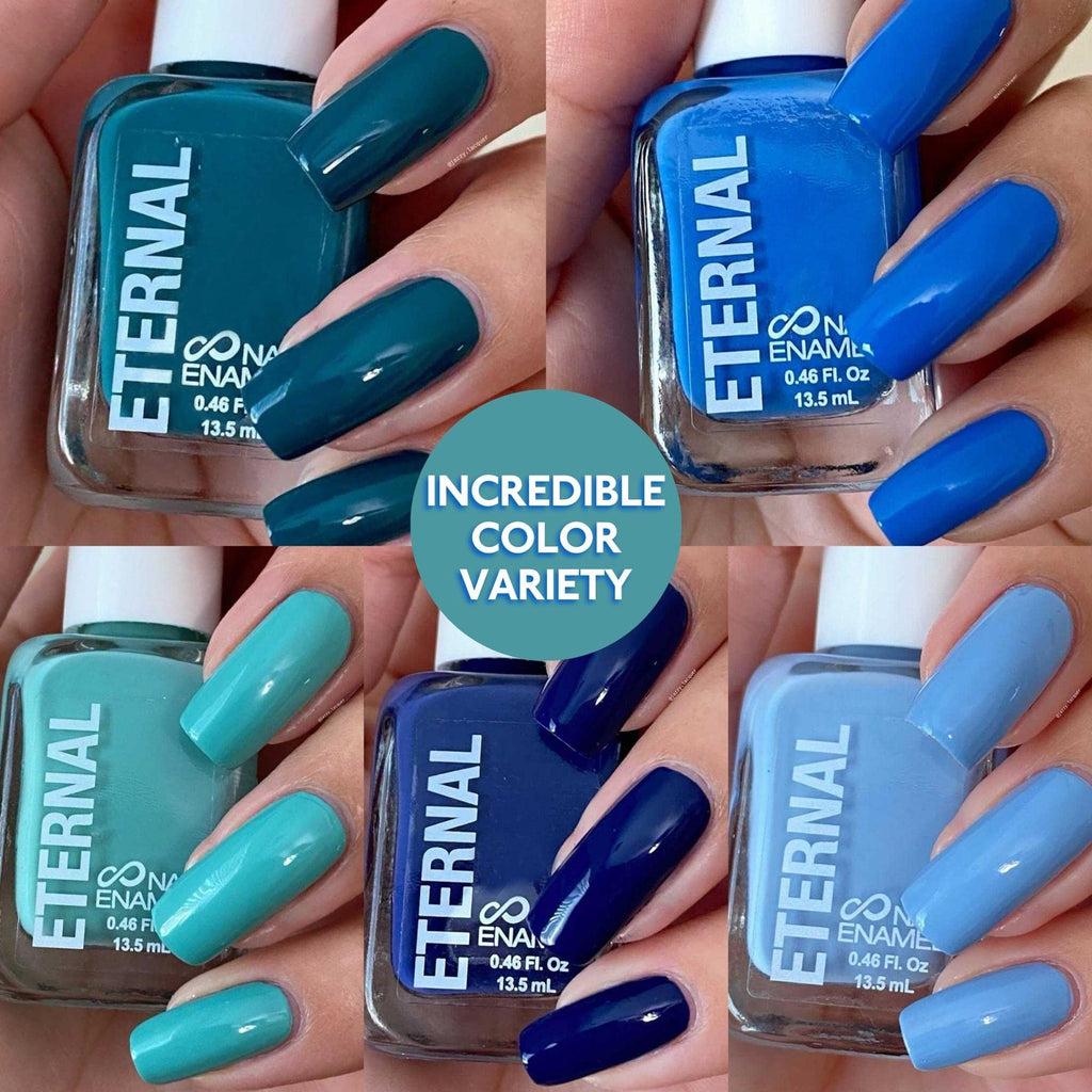 Eternal Ocean View Nail Polish Set – 5-Piece, Quick-Dry, Made in USA