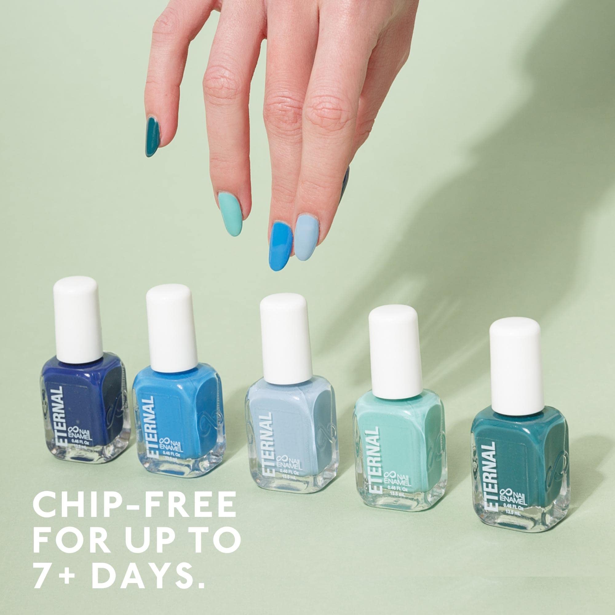 Eternal Ocean View Nail Polish Set – 5-Piece, Quick-Dry, Made in USA