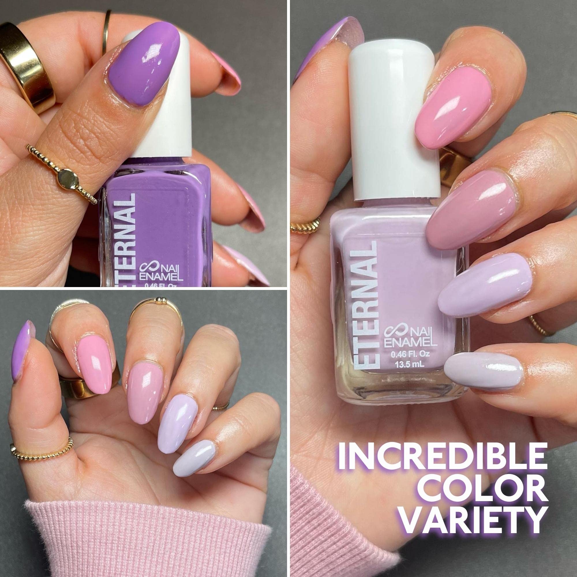 Eternal Pastel Nail Polish Set – Lilac Pink (5-Piece) | Quick-Dry, Long-Lasting, Made in USA