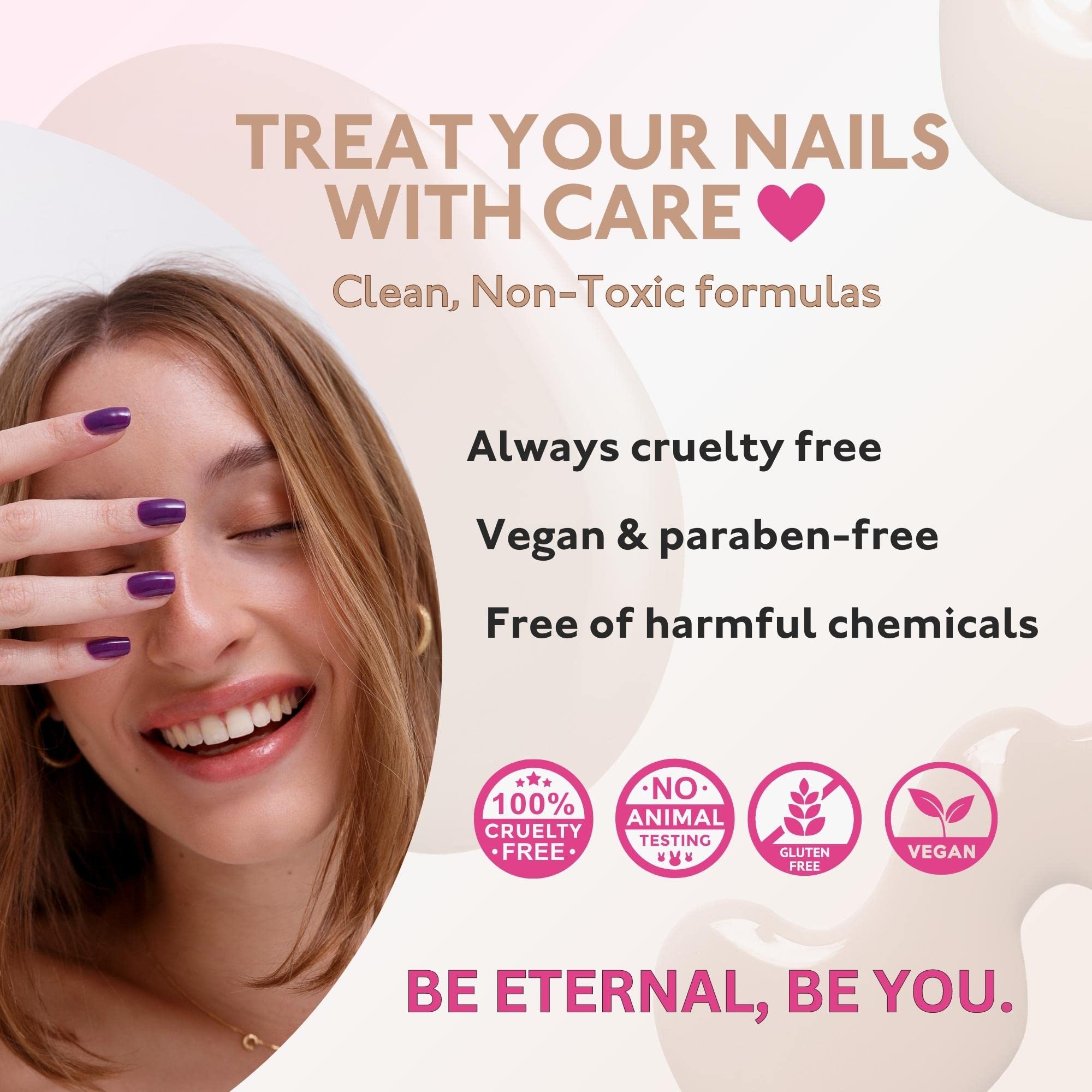 Eternal Rose All Day Nail Polish Set – 5-Piece Non-Toxic, Made in USA, 13.5mL Each