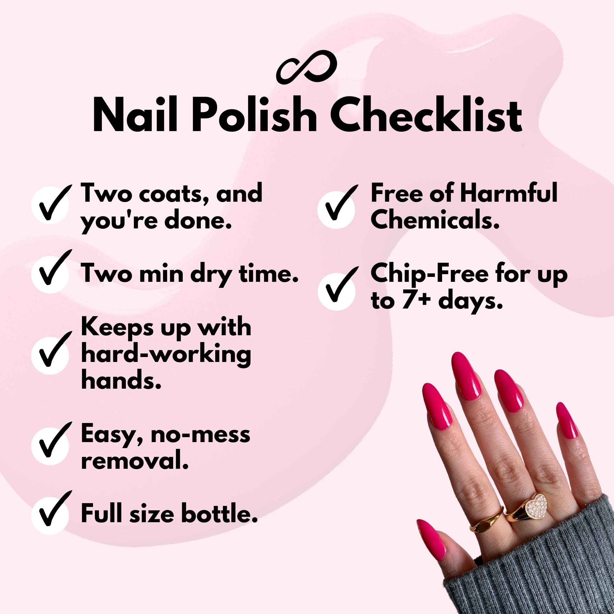 Eternal Rose All Day Nail Polish Set – 5-Piece Non-Toxic, Made in USA, 13.5mL Each