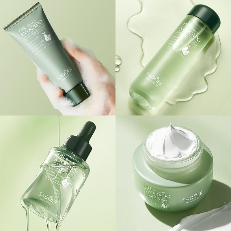 Etuanxi Avocado Skin Care Set – 12-Piece Gift Kit for Hydration, Pore Care & Gentle Firming