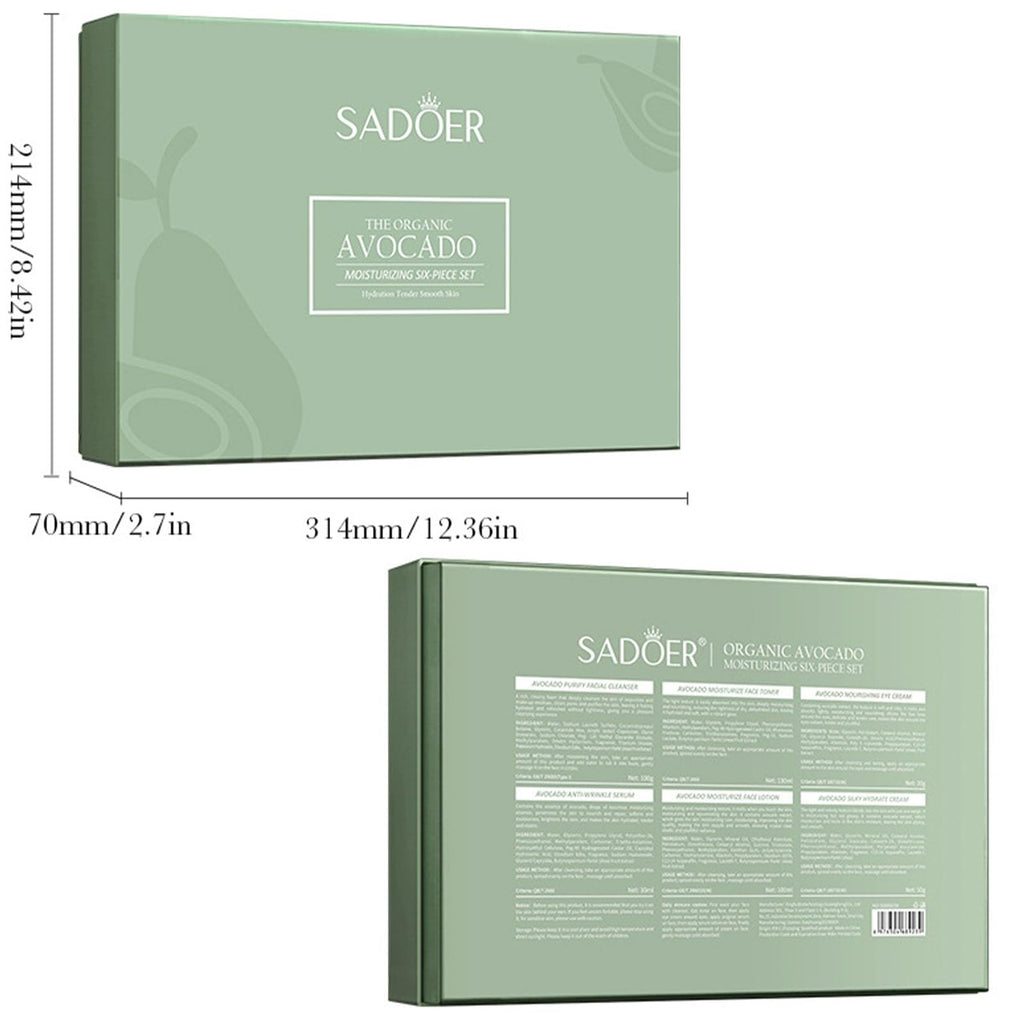 Etuanxi Avocado Skincare Set – 6-Piece Gift Kit (Cleanser, Serum, Moisturizer)