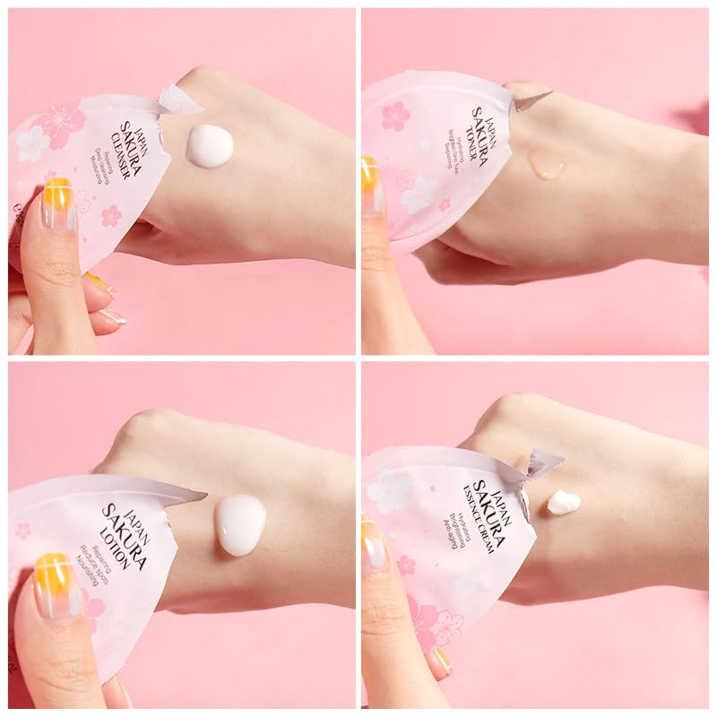 Etuanxi 60 Mini Travel Skincare Set — Face Wash, Serum, Toner, Lotion & Sakura Mud Mask