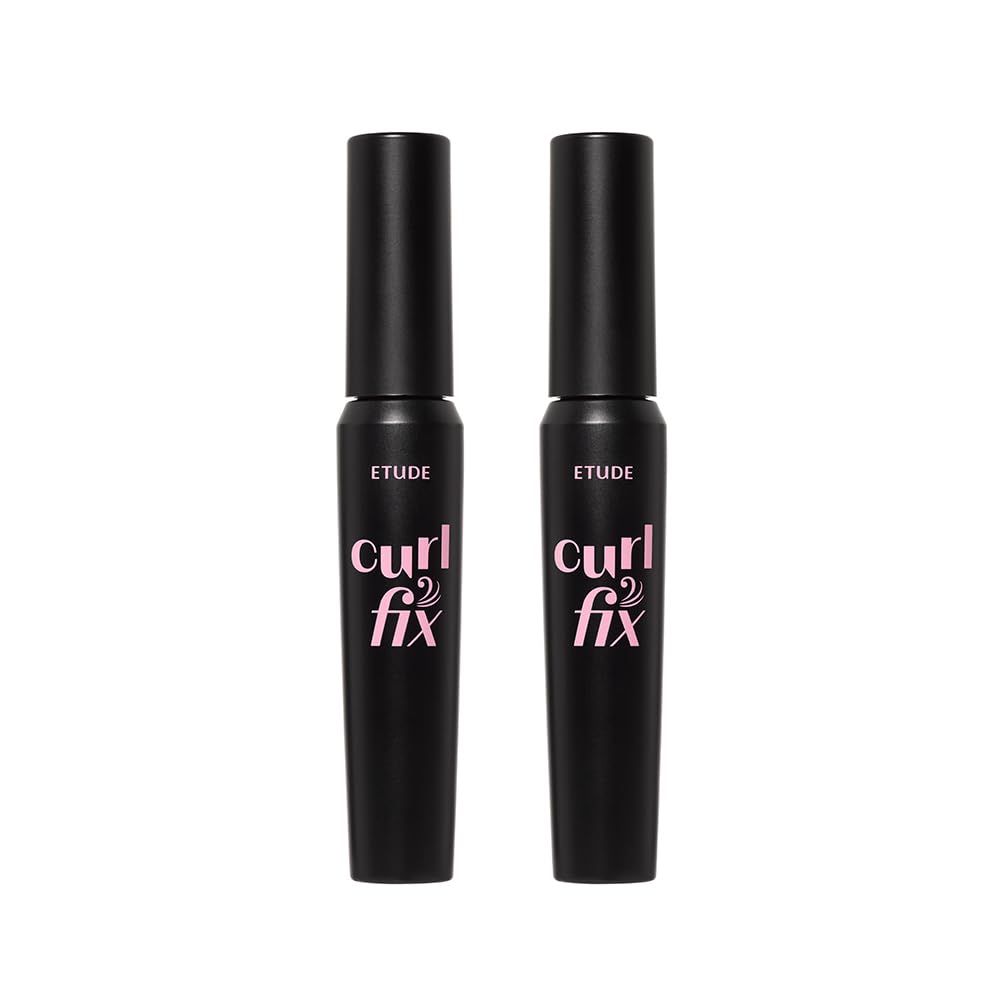 ETUDE Curl Fix Mascara Volume 1+1 Set – Waterproof, 24-Hour Curl, Dense Volume, Vegan Certified