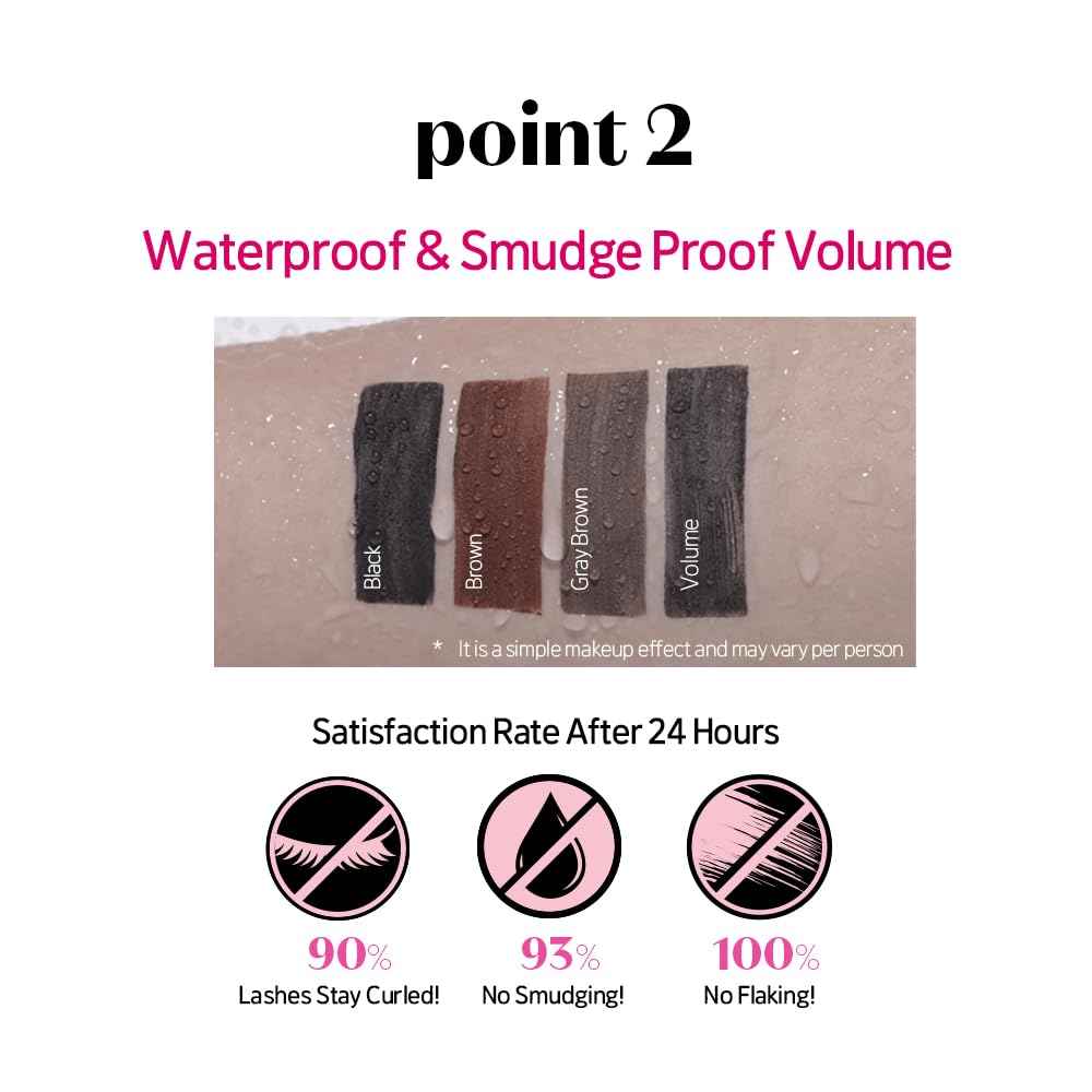 ETUDE Curl Fix Mascara Volume 1+1 Set – Waterproof, 24-Hour Curl, Dense Volume, Vegan Certified