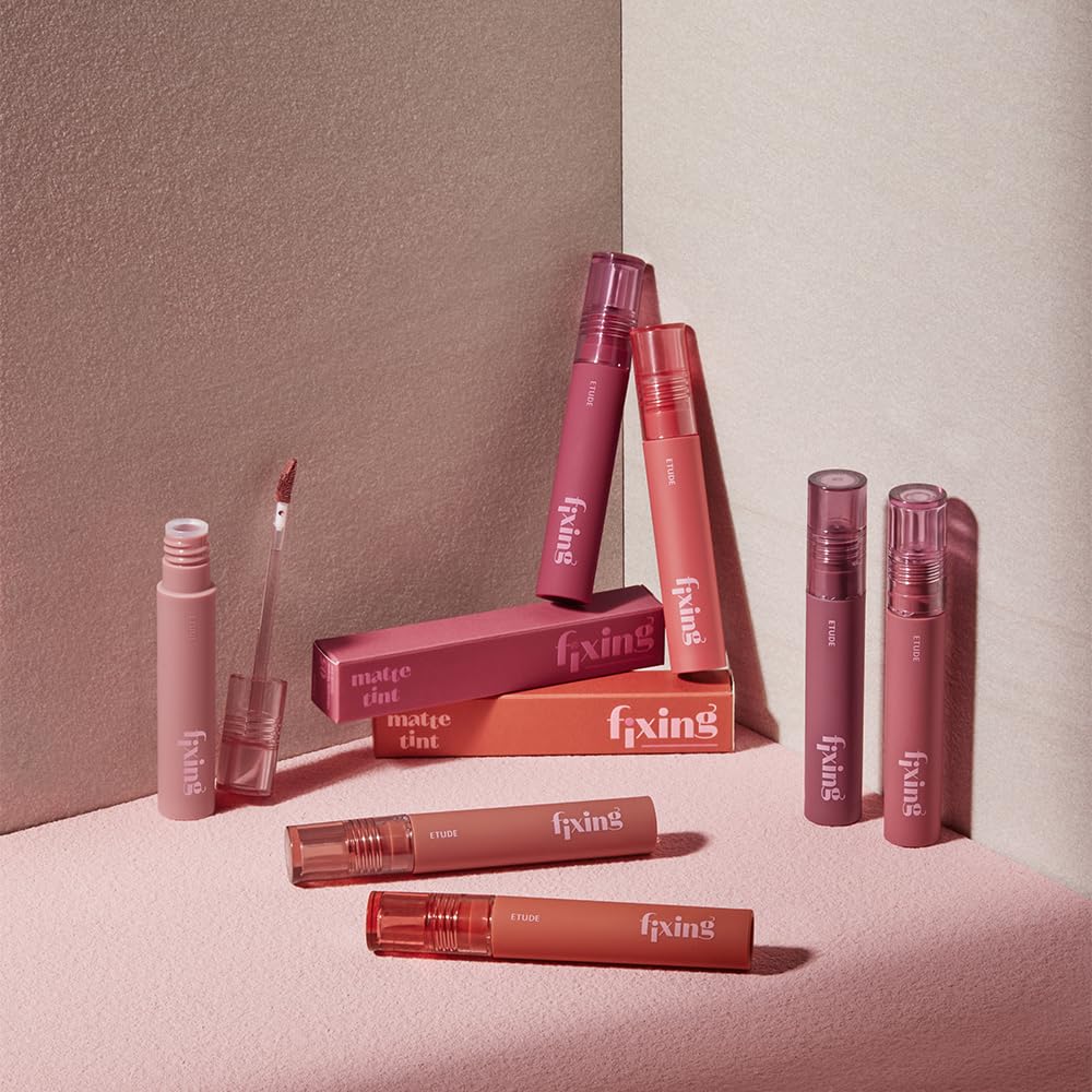 Etude Fixing Tint #17 Berry Red (4g) | Long-Lasting Pigment Liquid Lip Tint, Waterproof Matte Lip Stain | K-Beauty